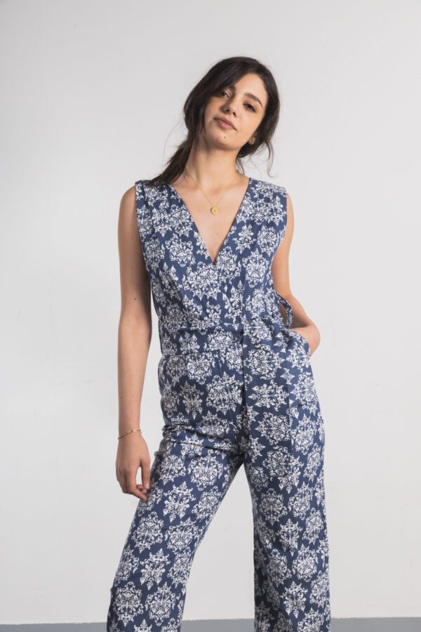 porcelain denim jumpsuit